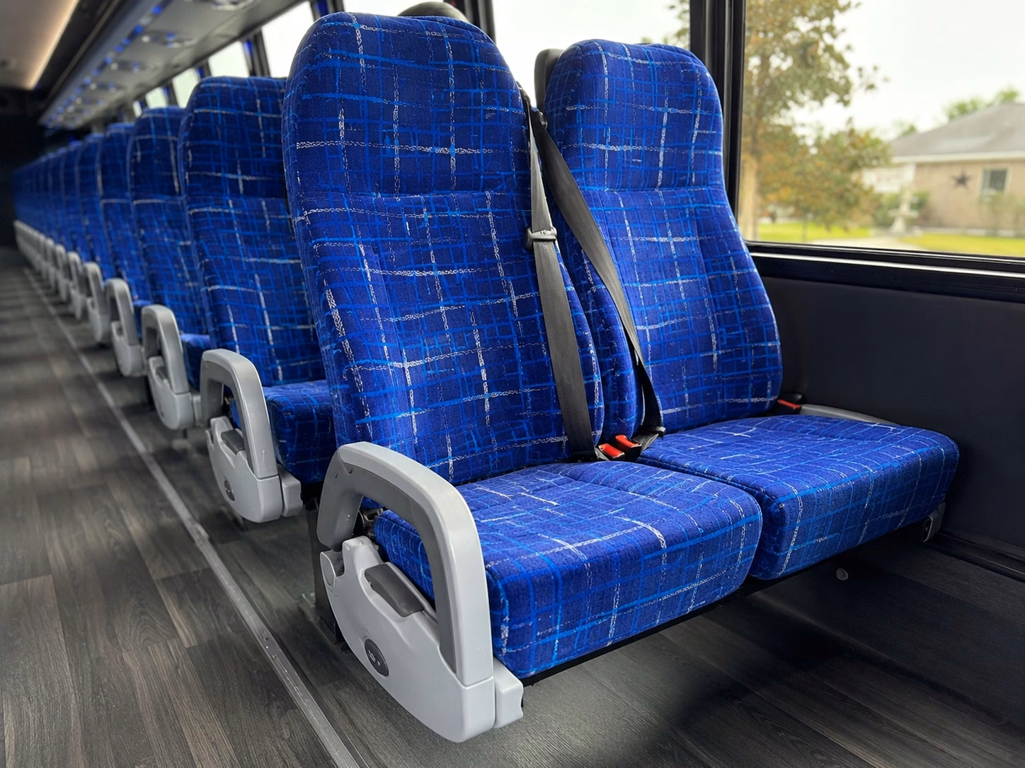 56 passenger charter bus inside